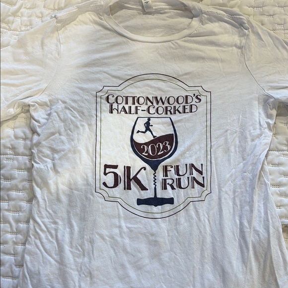 Tops - Cottonwood's Half-Corked 5K Fun Run White T-Shirt